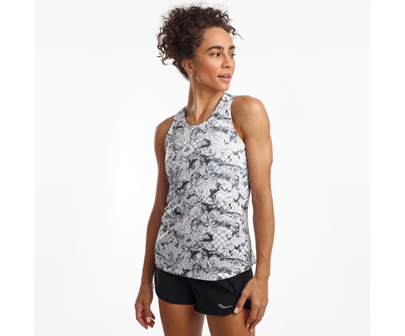 White Women's Saucony Stopwatch Singlet Tanks | 7581-CZRVP