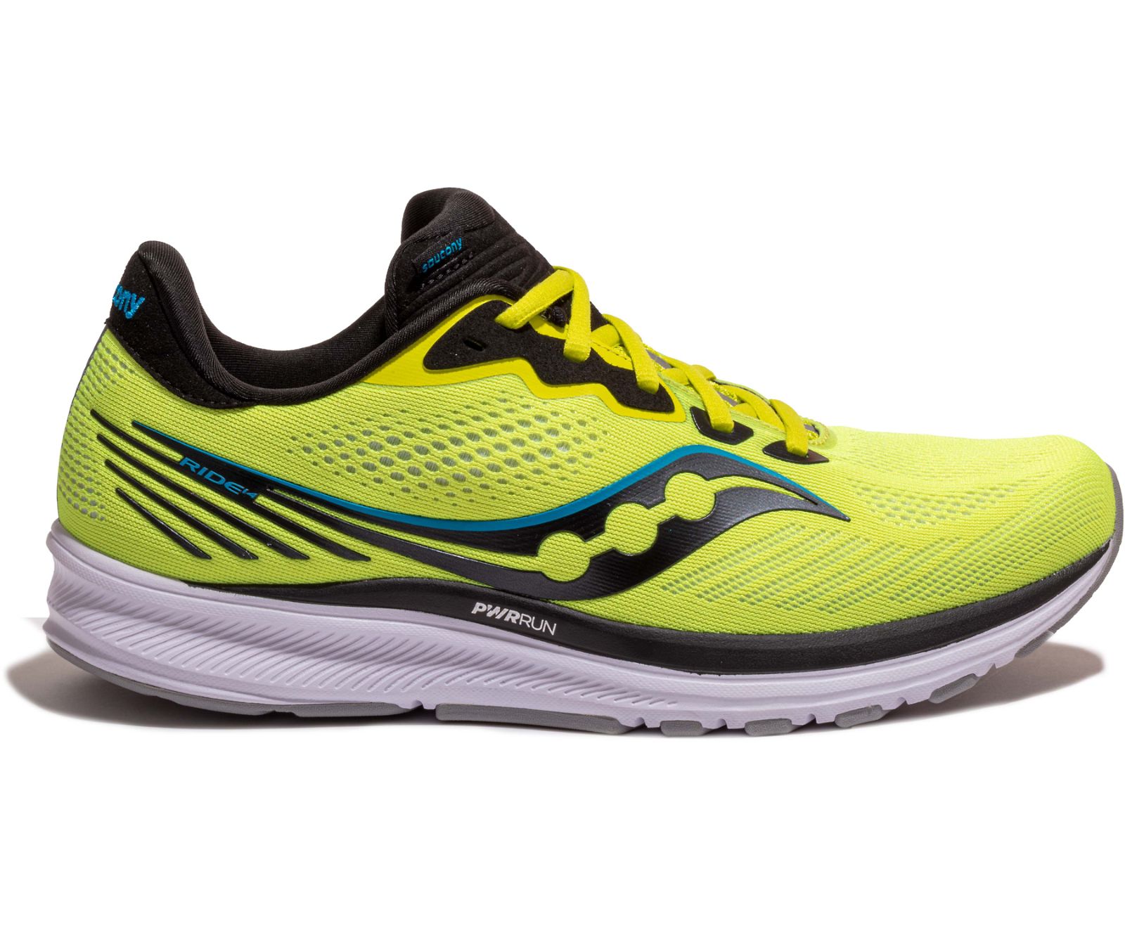 Yellow / Black Men's Saucony Ride 14 Running Shoes | 0326-JLPZO